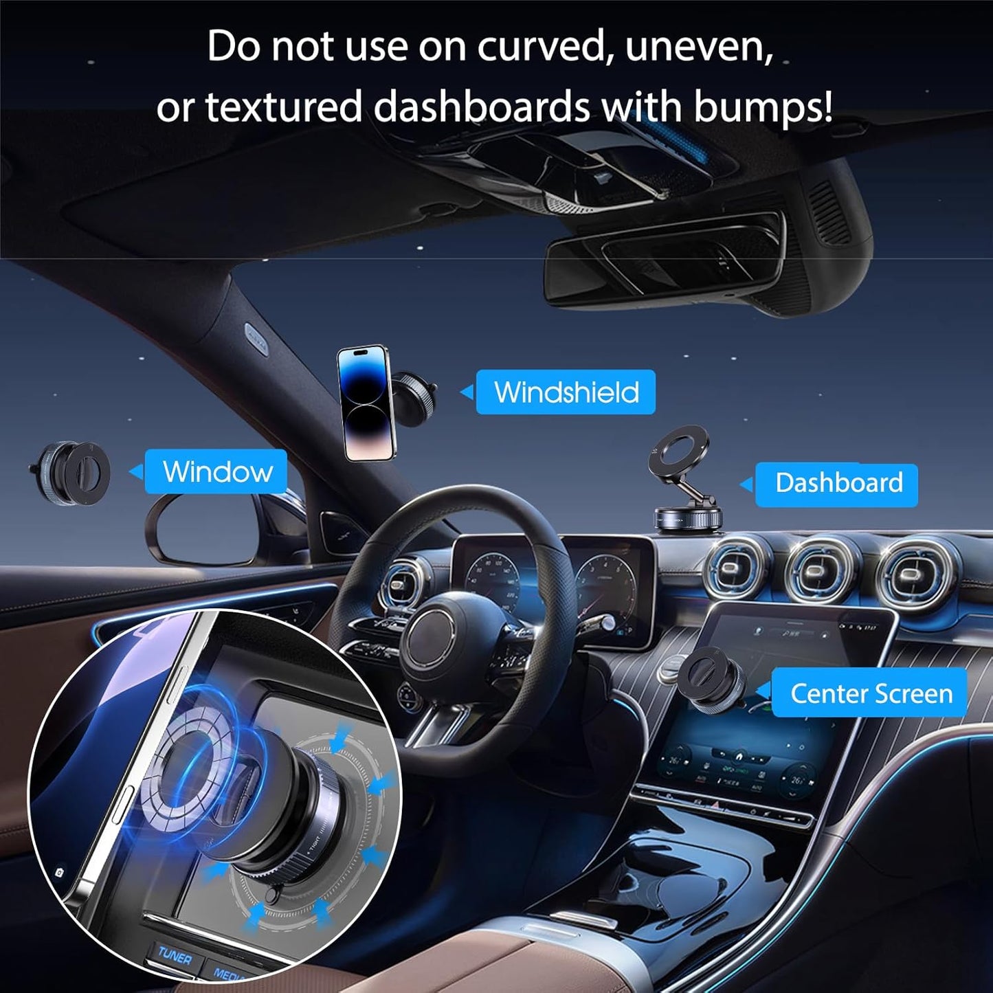 Vacuum Magnetic Phone Holders for Car