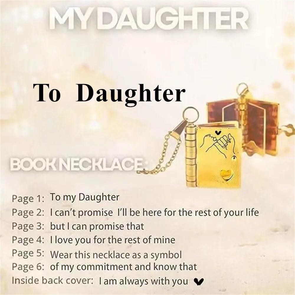 For Daughter - I'm Always With You Book Necklace