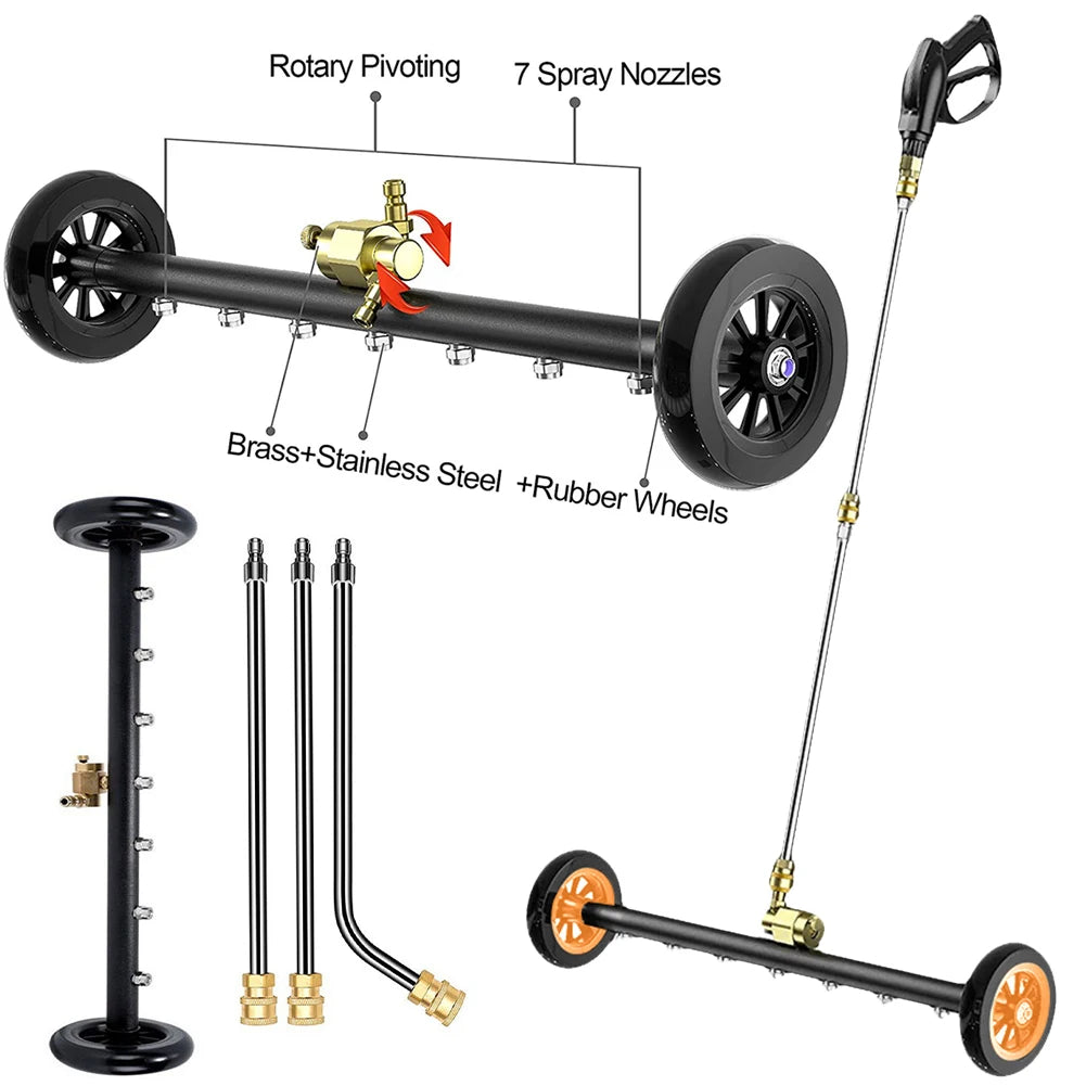High-Pressure Water Broom - Undercarriage & Surface Cleaner
