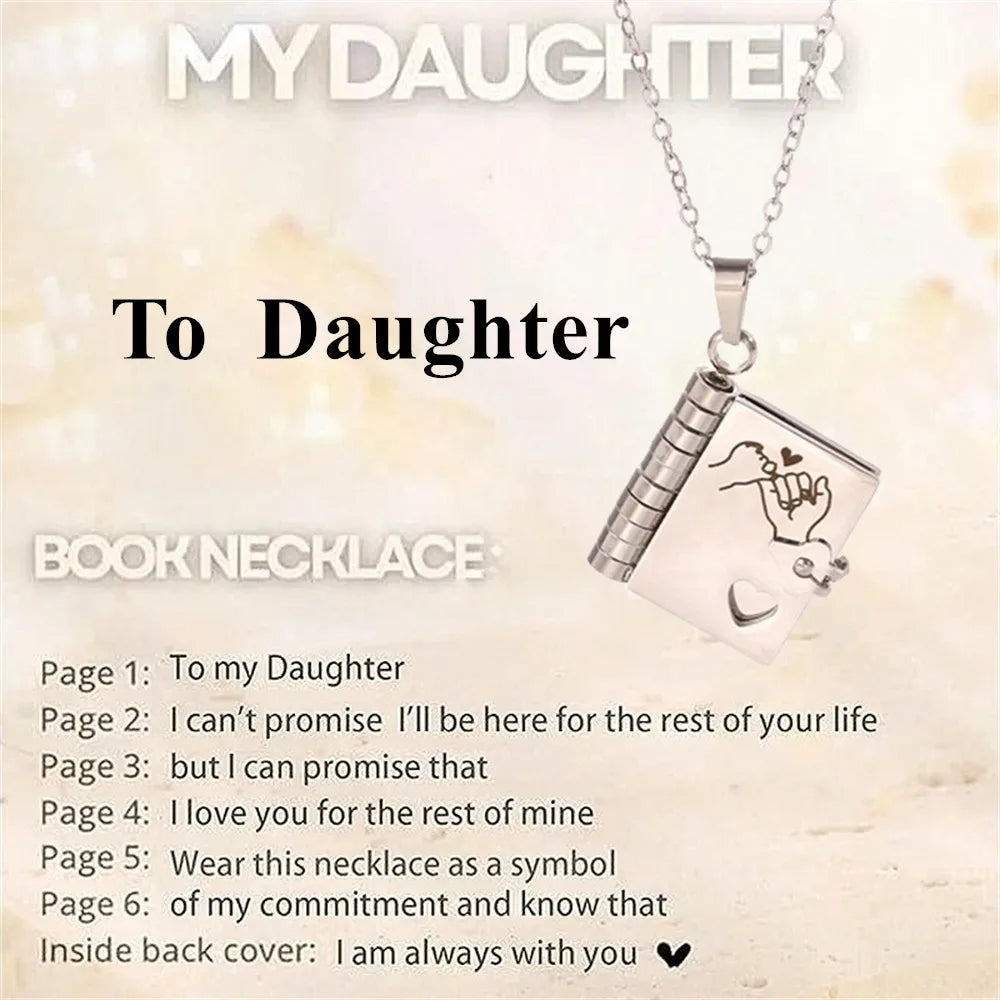 For Daughter - I'm Always With You Book Necklace