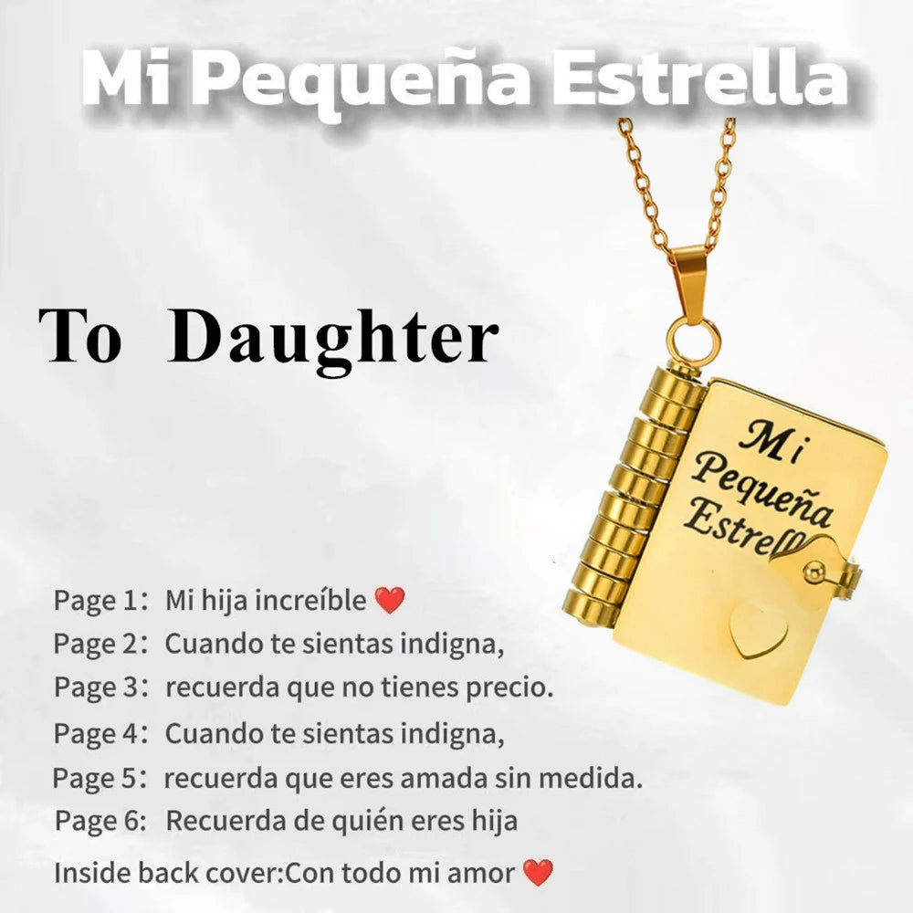 For Daughter - I'm Always With You Book Necklace