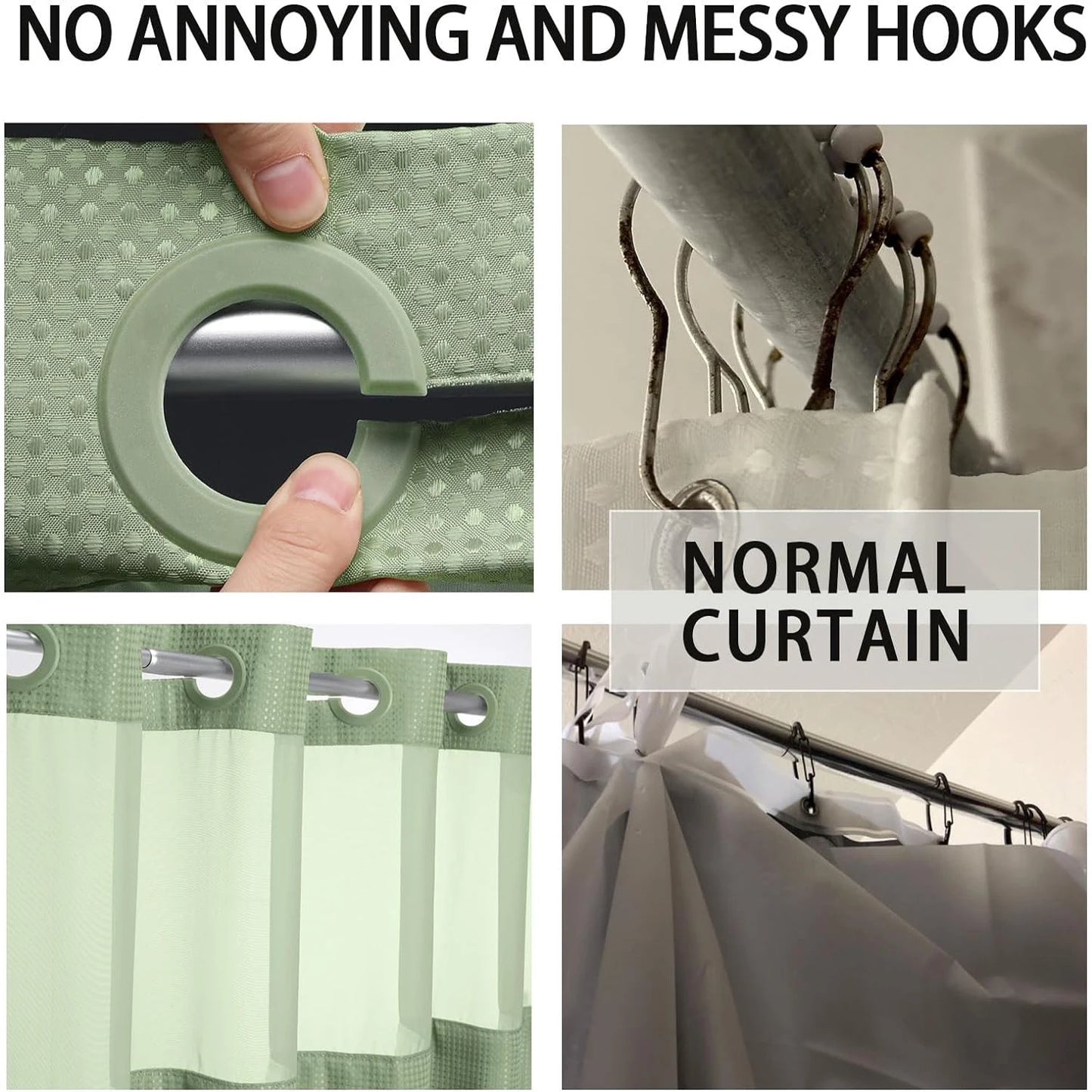 Snap In Shower Curtain