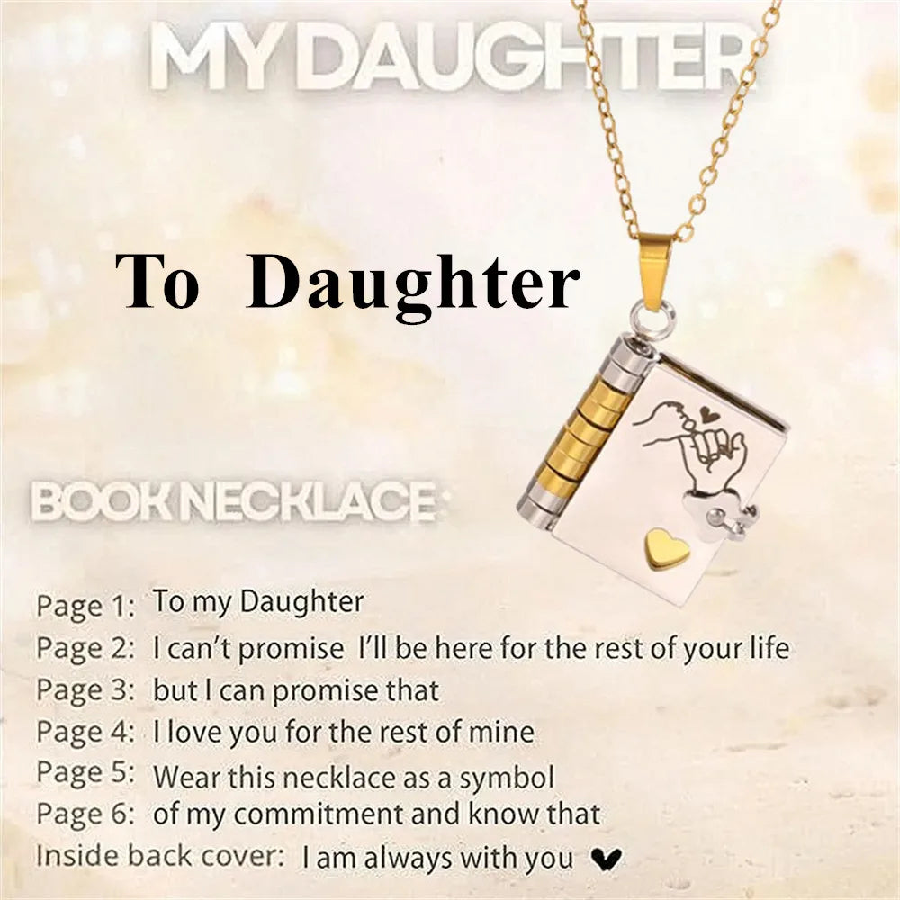 For Daughter - I'm Always With You Book Necklace