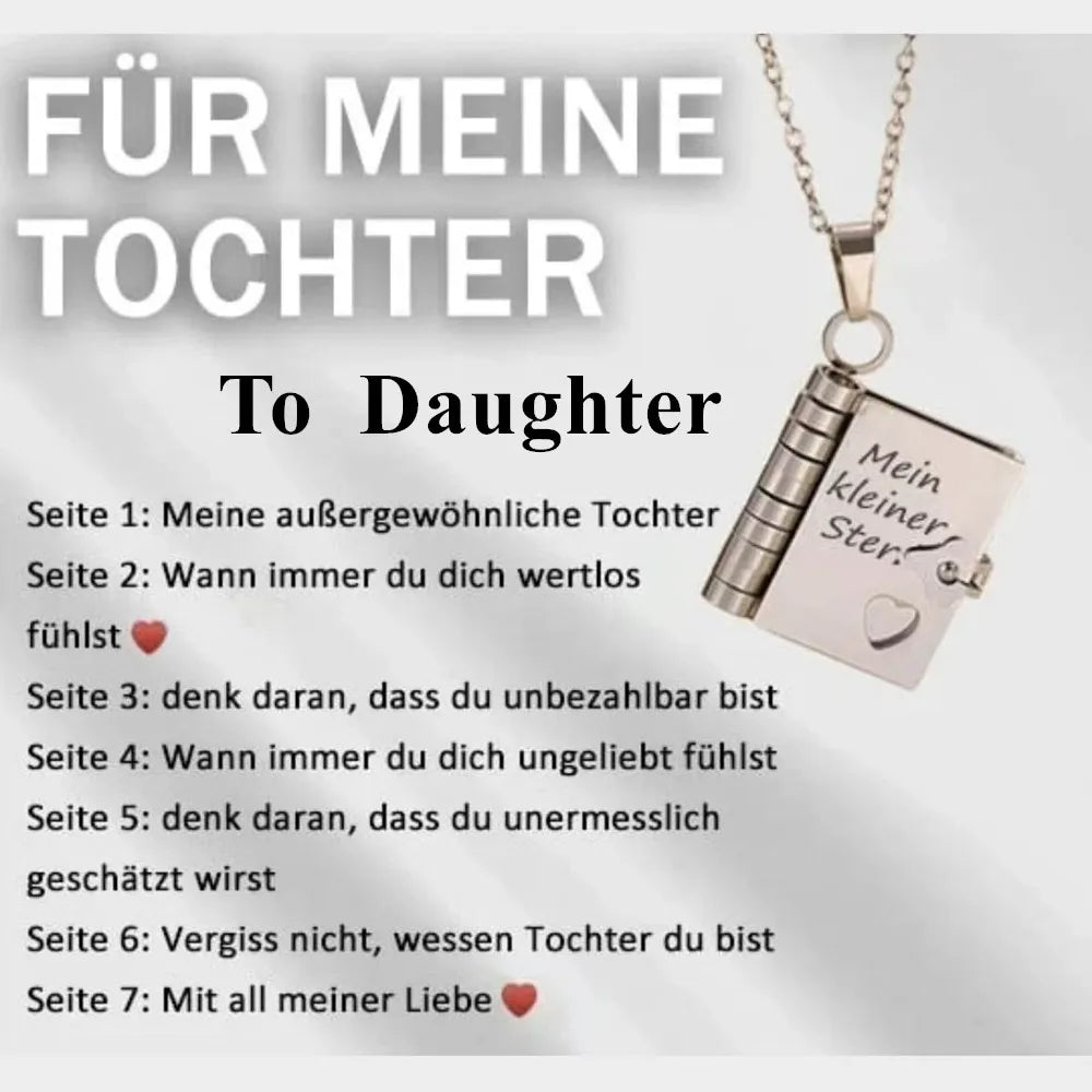 For Daughter - I'm Always With You Book Necklace
