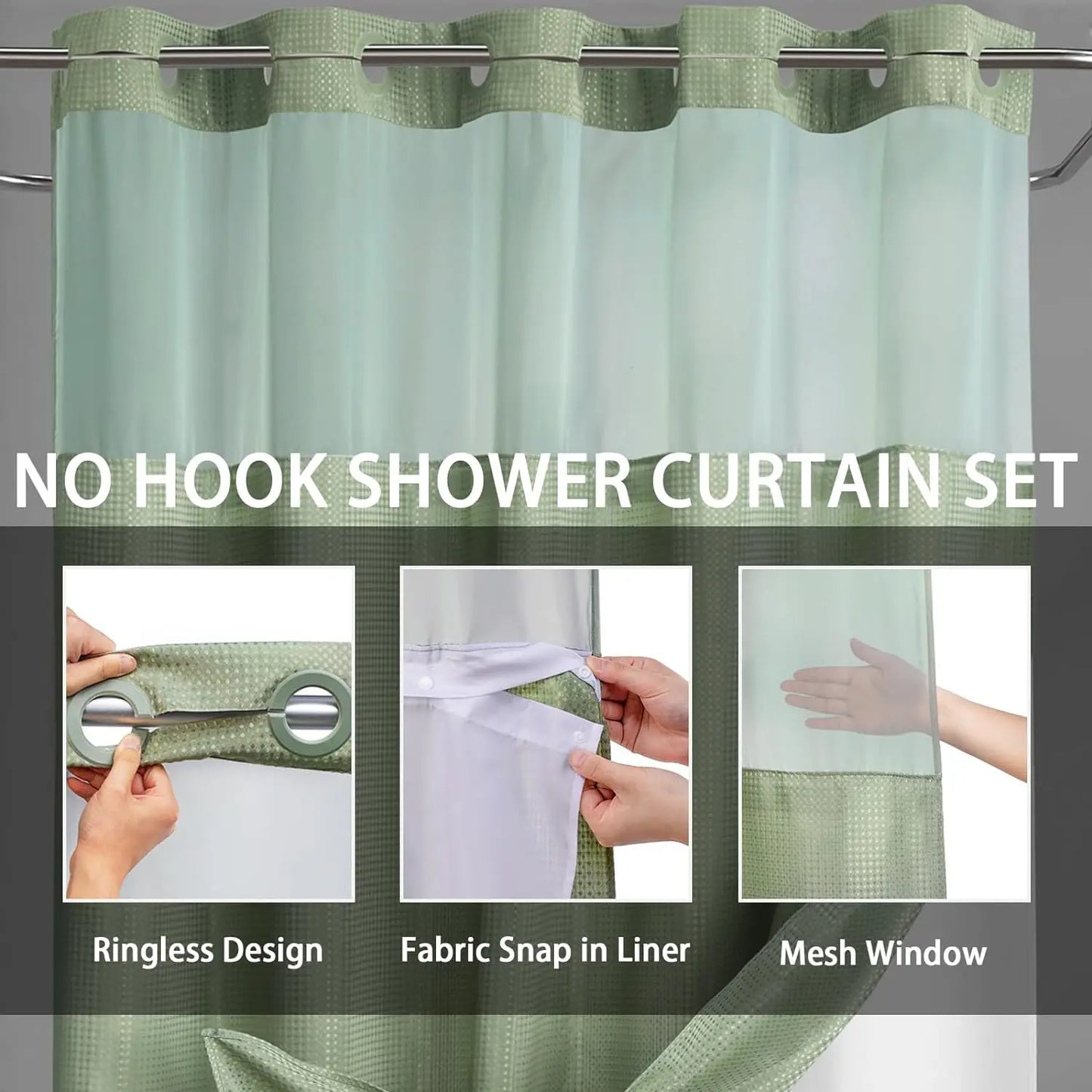 Snap In Shower Curtain