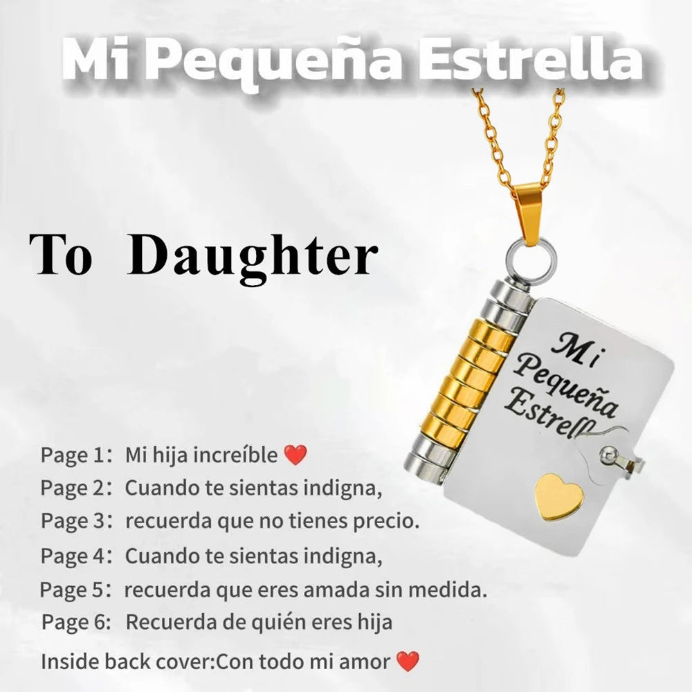 For Daughter - I'm Always With You Book Necklace