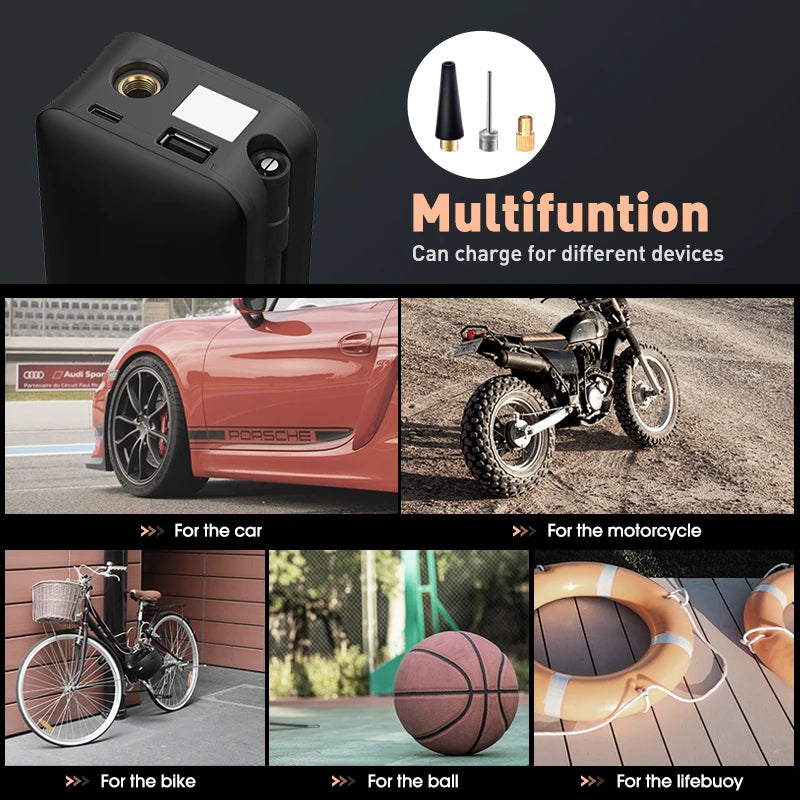 Cordless Tire Inflator Portable Air Compressor