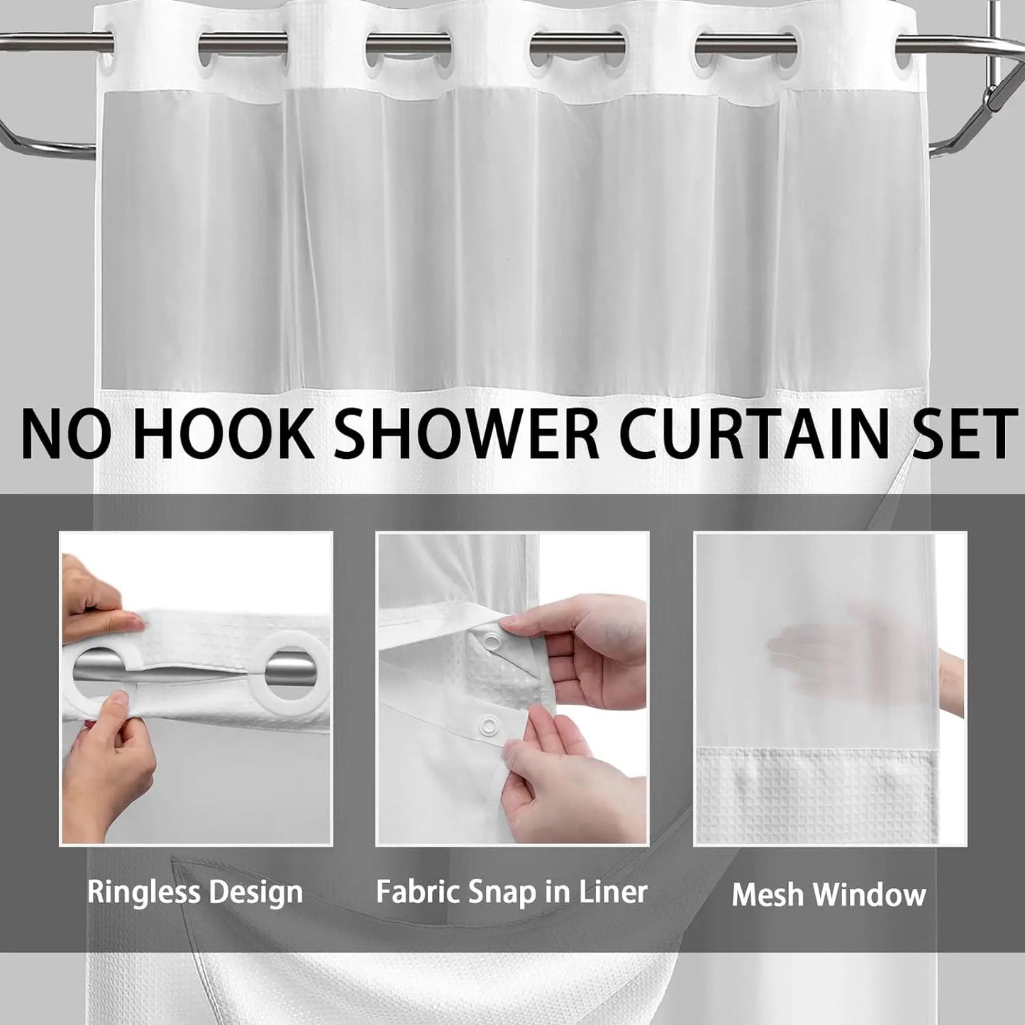 Snap In Shower Curtain