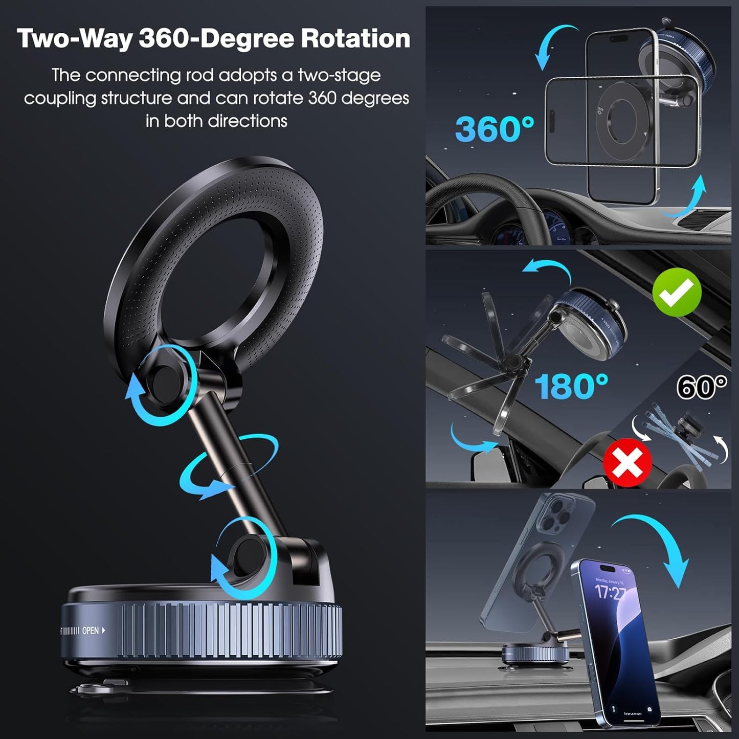 Vacuum Magnetic Phone Holders for Car