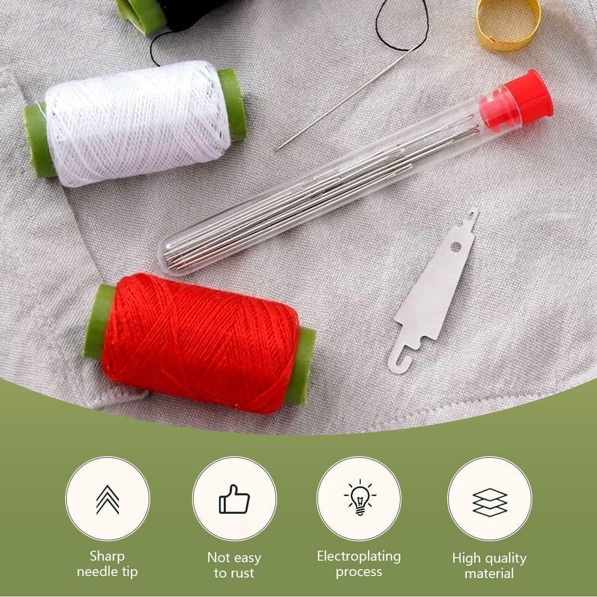 34PCS Big Eye Steel Needles Set