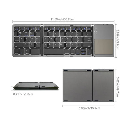 Foldable Bluetooth Keyboard with Touchpad