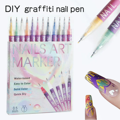 12 Colors Nail Art Pens Set