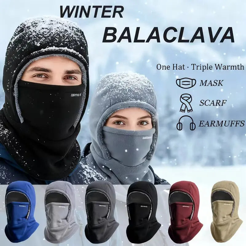 ThermaFleece Balaclava – Windproof 3-in-1 Winter Hat, Mask & Neck Warmer