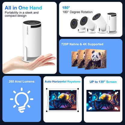 Portable Smart Projector – 4K Home Cinema & Outdoor Projector