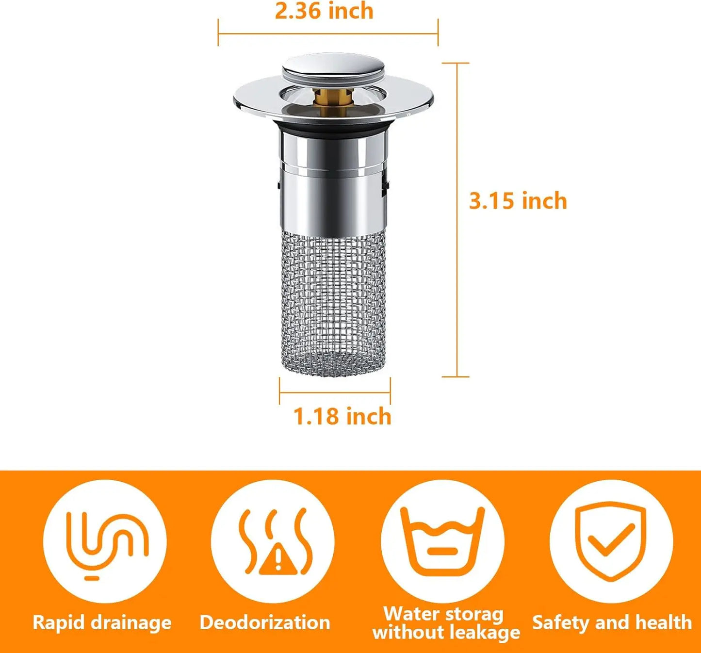 Pop-up Sink Drain Filter