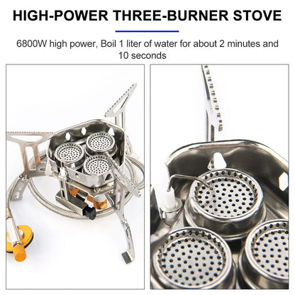 Windproof Camping Gas Stove with Piezo Ignition
