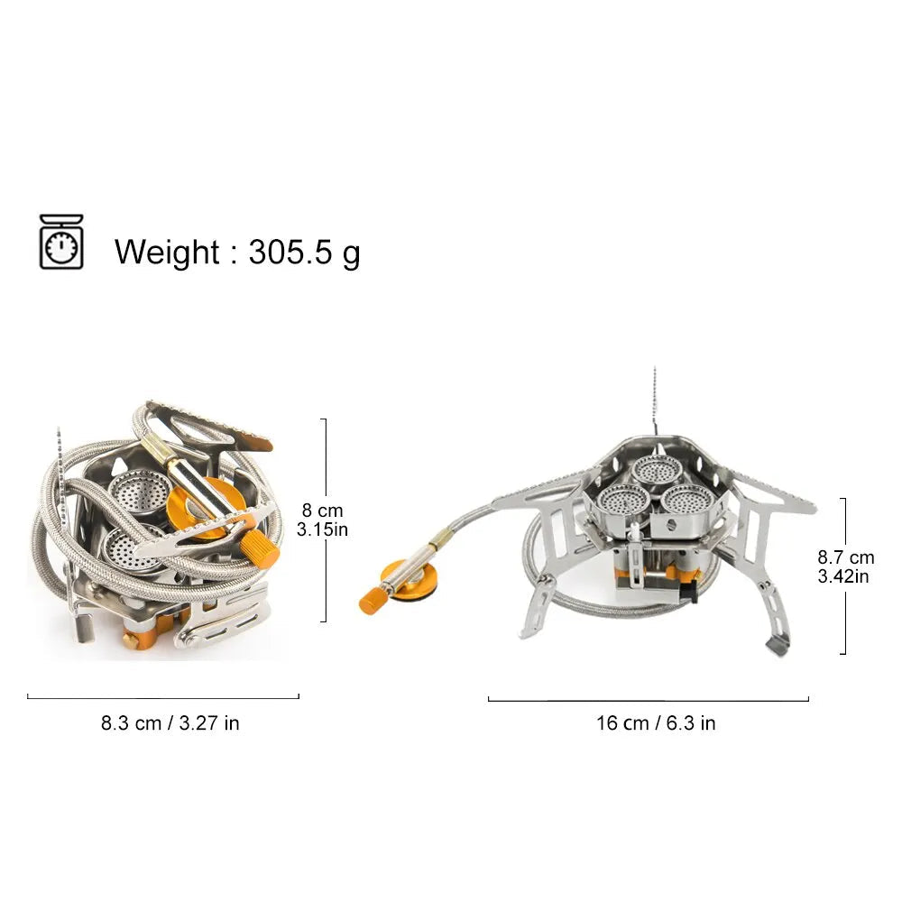 Windproof Camping Gas Stove with Piezo Ignition