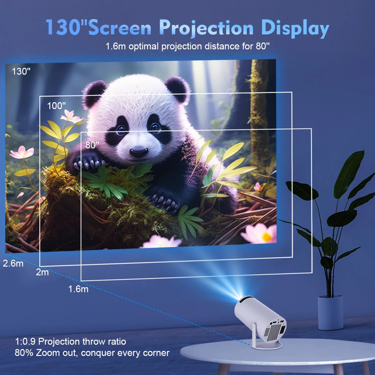 Portable Smart Projector – 4K Home Cinema & Outdoor Projector