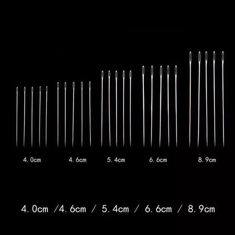 34PCS Big Eye Steel Needles Set