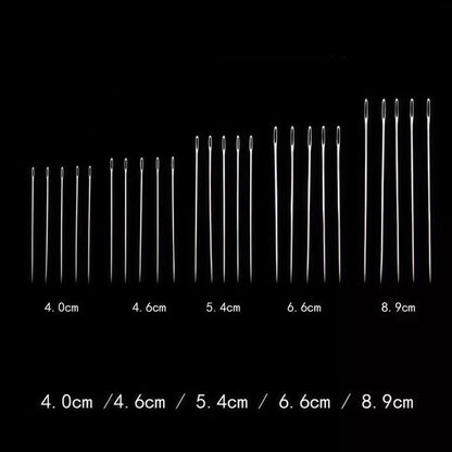 34PCS Big Eye Steel Needles Set