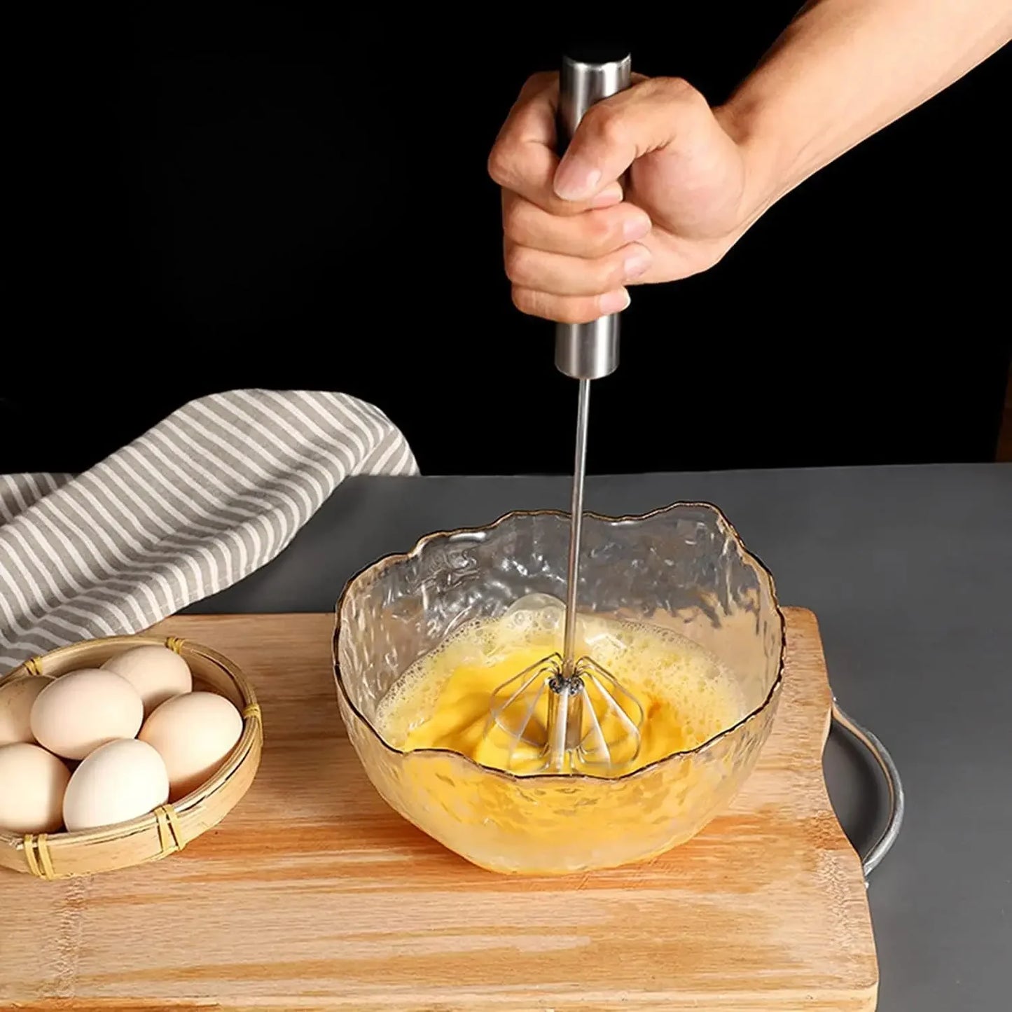 Stainless Steel Semi-Automatic Whisk