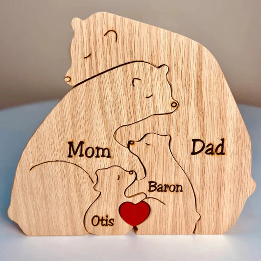 Bear Family - Personalized Wooden Puzzle